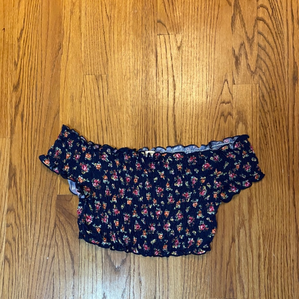 PacSun floral off the shoulder crop top